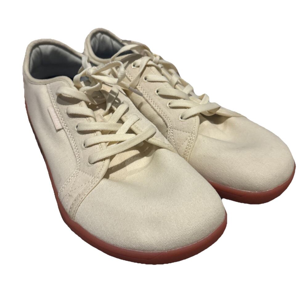 WHITIN Men's Wide Minimalist Barefoot Canvas Sneakers Size 14 EU48 Cream